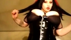 Gothic beauty with gigantic tits